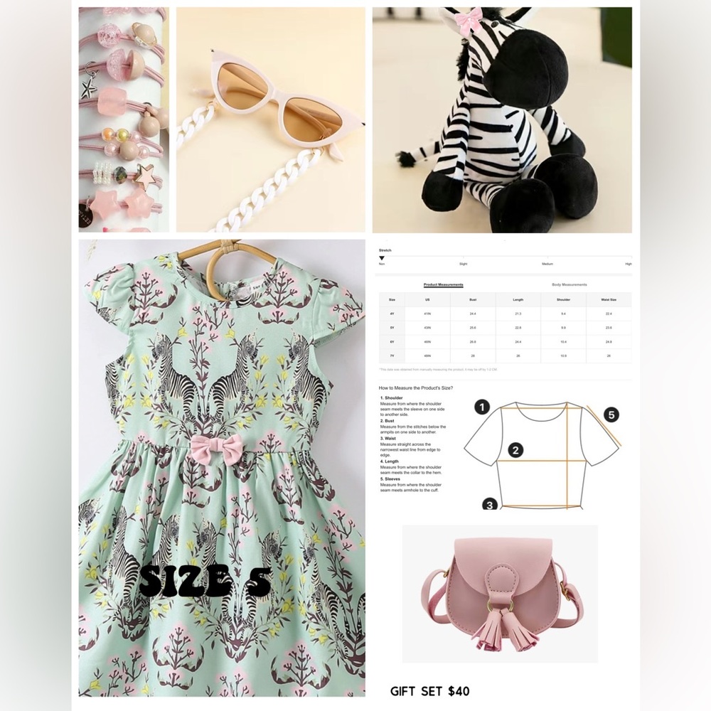 Zebra Dress Gift Box! Size 5